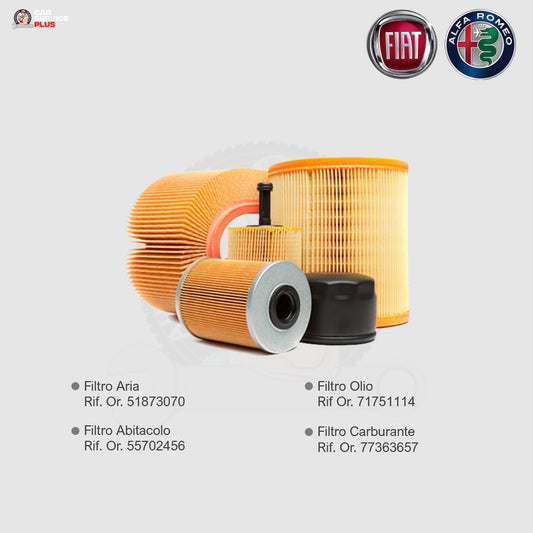 KIT Filtri Tagliando Alfa Romeo Mito 1.3 JTD Multijet Cv 84 + FIAT Punto Evo 1.3 Multijet Cv 75